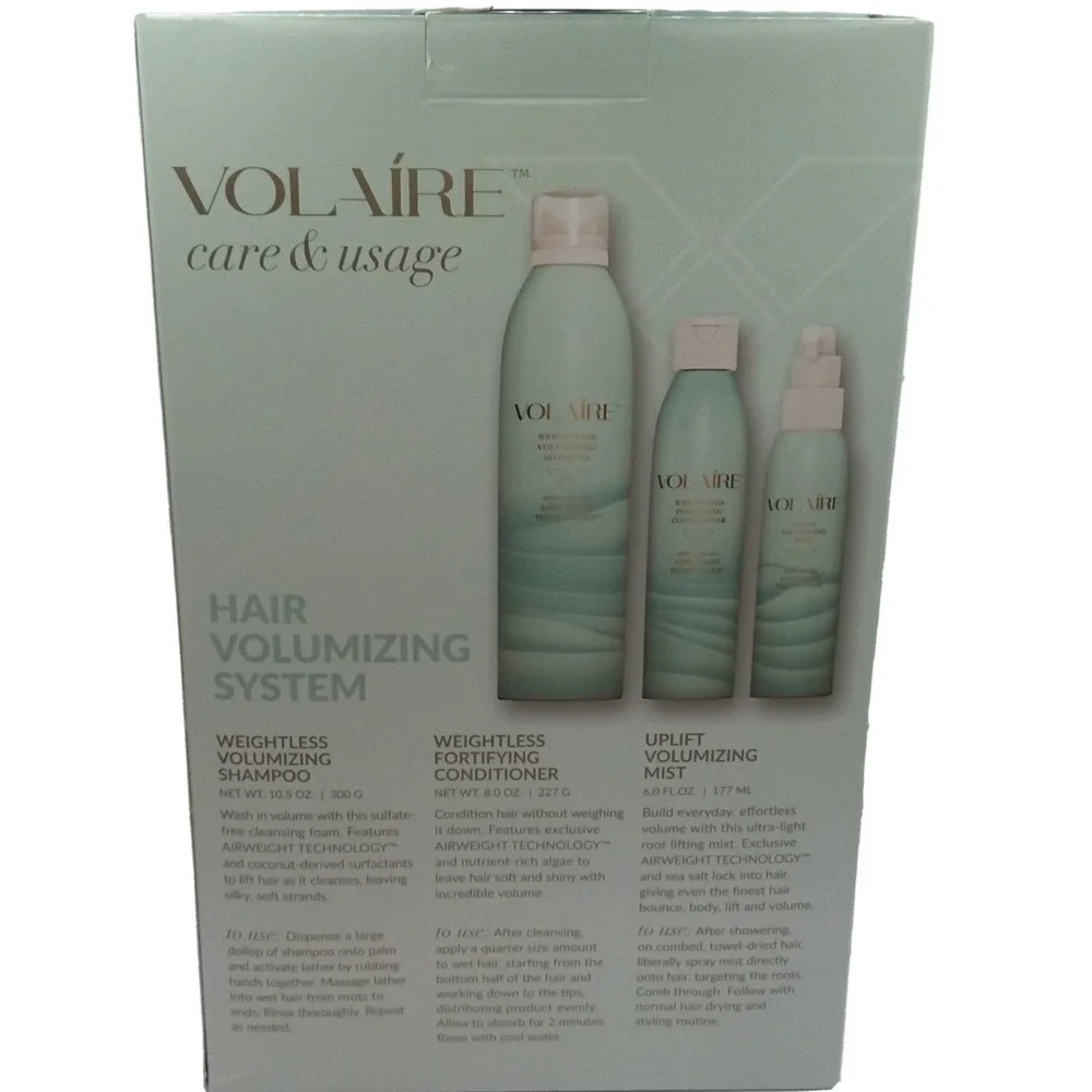 Volaire Hair Volumizing 90Day System Airweight Tech Shampoo Conditioner Mist NWB